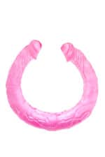 double gode réaliste rose flexible 45cm